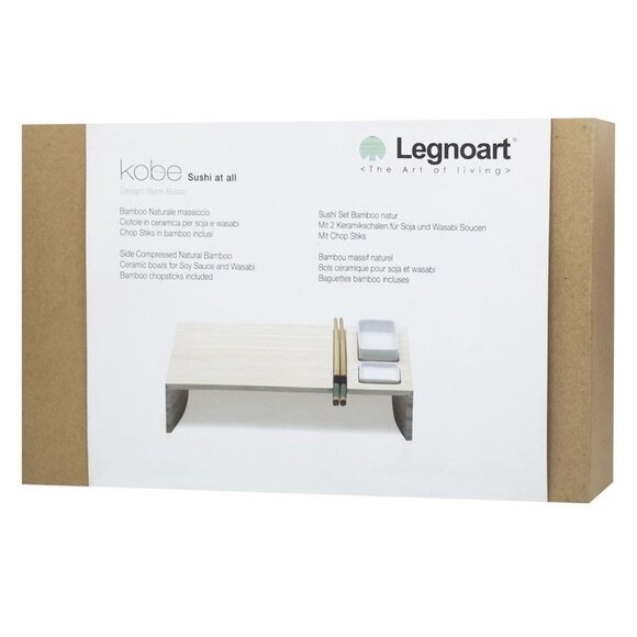 Legnoart Kobe Sushi Set, Wood and Ceramic, Japanese Luxury Christmas Gift - Picture 2 of 4